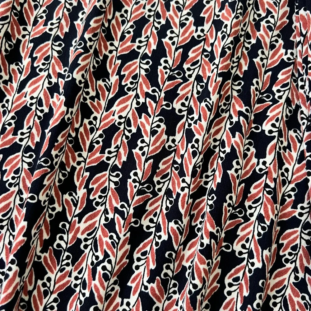 NWT LOFT faux wrap dress with tie waist…floral pattern navy/pink/white XS
